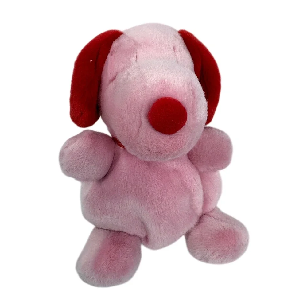Aurora Peanuts Snoopy Plush Pink Red Valentine Stuffed Animal Dog 7 Inch